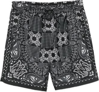 Amiri Bandana Short - Heren - Korte Broeken - Zwart - XL - Katoen - Korte Broeken