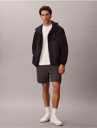 Calvin Klein Jeans Calvin Klein Mens Nylon Monogram Pull-On Shorts - Dark Grey - XL