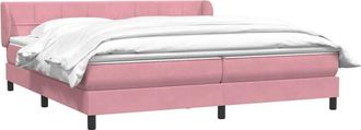 vidaXL Cama Box Spring Con Colchones Terciopelo Rosa 180x210 Cm Vidaxl
