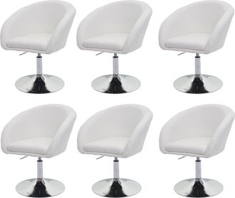 Hhg Nunca Usado] Lote De 6 Sillas De Comedor Hhg 247, Silla De Cocina Silla Giratoria Silla De Sal&oacute;n, Giratoria Regulable En Altura, Tela/textil Crema-bla