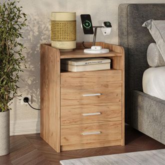 Vicco Mesilla De Noche Edis, Roble Dorado, Lote De 2, Vicco