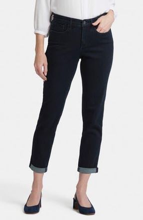 NYDJ Margot Ankle Straight Leg Girlfriend Jeans in Midnight Falls at Nordstrom Rack, Size 0