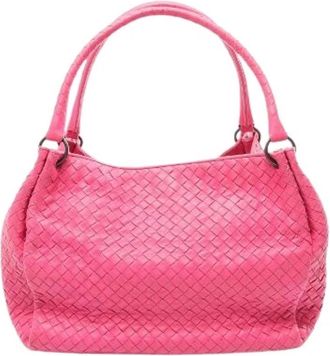 Bottega Veneta Pre-owned Intrecciato Leren Tote Bag - Dames - Vintage Handtas - Roze - ONE Size - Leer - Vintage