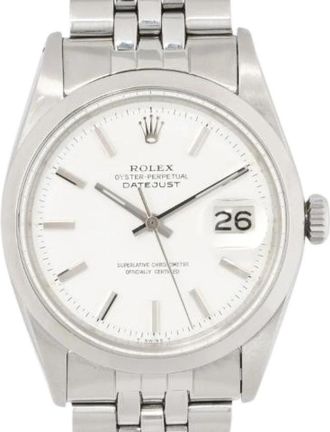 Rolex Pre-owned Datejust 36 Ref. 1600 Pie Pan Dial Horloge - Heren - Vintage Horloges - Wit - ONE Size - Vintage