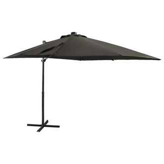 vidaXL Vidaxl - Sombrilla Jard&iacute;n Voladiza Con Palo Y Luces Led Antracita 250 Cm