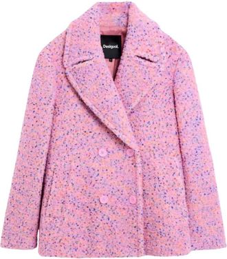 Desigual Cappotto Bottone - - Coats - Donna - Rosa - L