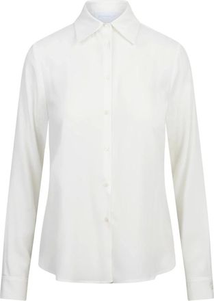 Dondup Overhemden, Dames, Wit, XL, Regular-fit Shirt in Cr&ecirc;pe de Chine