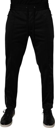 Dolce & Gabbana Black Polyester Men Jogger Sweatpants Pants