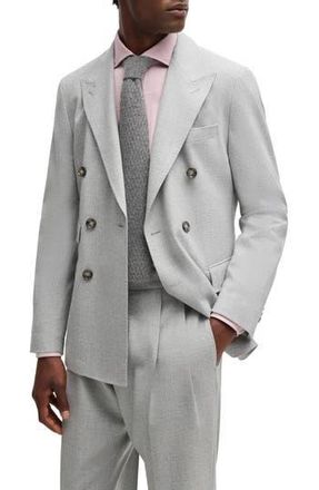 HUGO BOSS Heston Plaid Virgin Wool Suit in Open Grey at Nordstrom Rack, Size 42