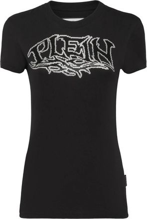 Philipp Plein T-Shirt Ronde Hals - Dames - T-shirts - Zwart - XS - Katoen - Tops