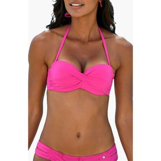 Lascana Womens Twist Bandeau Bikini Top Size 38DD in Pink at Nordstrom