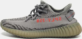 adidas Grey Knit Fabric Boost 350 V2 Beluga 2.0 Sneakers Size 38