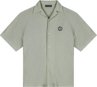 Black Bananas Overhemden, Heren, Groen, XL, Katoen, Monogram Waffle Shirt