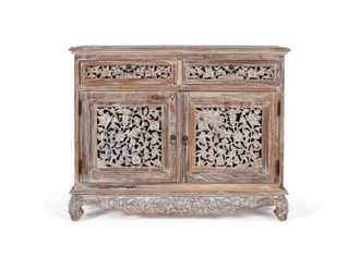 Giner&Colomer Aparador dos cajones y dos puertas frontales en madera de teca 100 cm