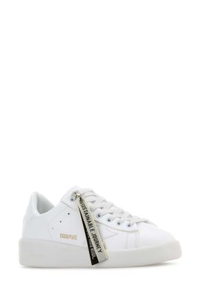 Golden Goose Logo-Strap Leather Sneaker - White