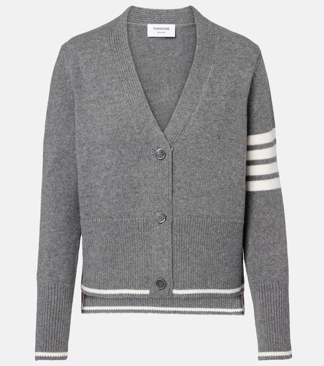 4-Bar virgin wool cardigan