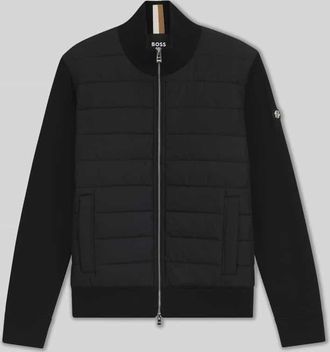 HUGO BOSS Regular Fit Sweatjacke mit gesteppter Vorderseite Modell HERNESTO in Black, Größe XXL