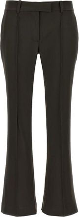 The Attico Flared broek - Dames - Wijde Broeken - Zwart - XS - Leer - Broeken