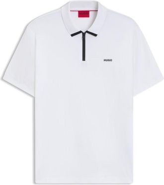 HUGO BOSS Cotton-piqué polo shirt with contrast logo
