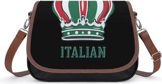 Generic Italy Flag Italian Crowness Crossbody Bags for Women Shoulder Messenger Bag Purse Handbags