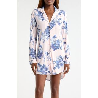 Nordstrom Moonlight Eco Nightshirt in Pink- Blue Primavera Floral at Nordstrom, Size X-Small