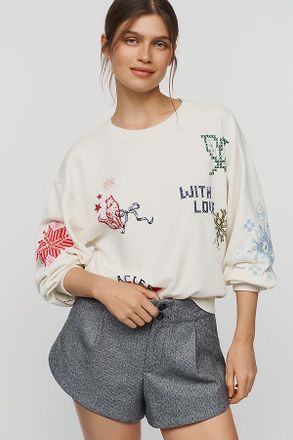 Pilcro Niki 100% Cotton Graphic Sweatshirt
