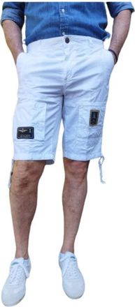 Aeronautica Katoenen Bermuda Shorts met militair ge&iuml;nspireerde zakken - Heren - Korte Broeken - Wit - L - Katoen - Korte Broeken