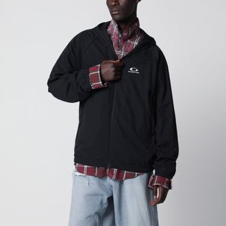 Balenciaga Technical hooded track jacket in polyamide, black