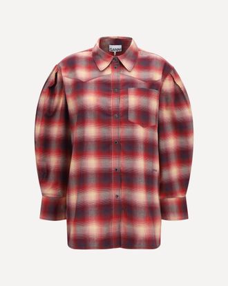 Ganni Cotton flannel check Shirt Female 38