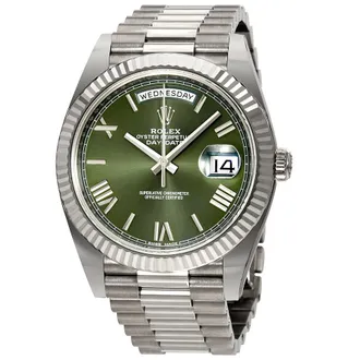 Rolex Pre-owned Rolex Day-Date Olive Green Dial Mens Watch 228239GNSRP