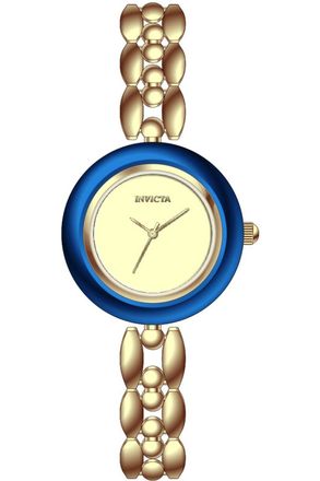 Invicta Mayamar 70077 Dameshorloge - Quartz Uurwerk - Metaal met Gouden Wijzerplaat - 33 mm