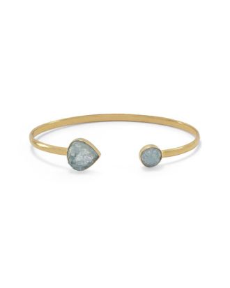 Liv Oliver 18K Over Silver 18.75 Ct. Tw. Aquamarine Cuff Bracelet