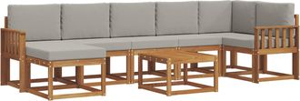 vidaXL Conjunto De Sof&aacute;s De Exterior 8 Uds. Gris Natural Y Claro Vidaxl