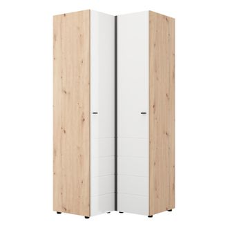 Dmora Armario 2 Puertas Tablas, Ropero Dormitorio 4 Estantes, Colgador, Apertura Con Bisagras, 95x208h Cm Blanco Mate