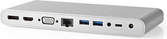Nedis Estacion De Acoplamiento Usb Usb 32 Gen 1 Usb C Macho Displayport Hembra Hdmi Hembra Rj45 Hembra Vga Hembra 2x 35 Mm Hembra 2x Usb C 4x Usb A 020 M Re