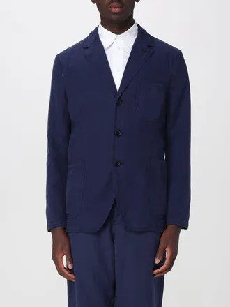 Aspesi Blazer monopetto in cotone con collo a rever e tasche a toppa