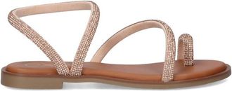 Ex&eacute; Womens Strap Flat Sandal In Rose Gold