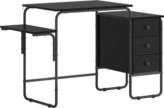 vidaXL Escritorio Con Almacenamiento Roble Negro 120 X 50 X 75 Cm Vidaxl