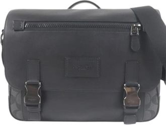 Coach Pre-owned Signature Truck Messenger Bag - Heren - Vintage Schoudertas - Zwart - ONE Size - Leer - Vintage