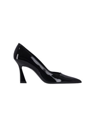 Stuart Weitzman Black Vinnie 85 Patent Leather Pumps
