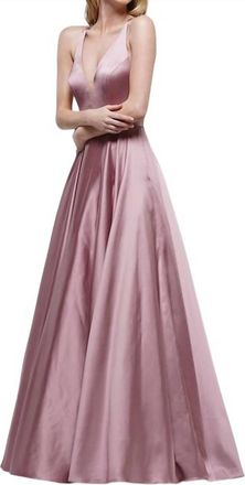 Colors Dress Satin Long Prom Dress In Cappucino