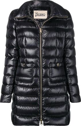 Herno Maria Puffer Coat - Dames - Gewatteerde jassen - Zwart - M - Nylon - Jassen