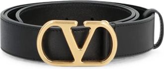 Valentino Garavani Logo-buckle Leather Belt