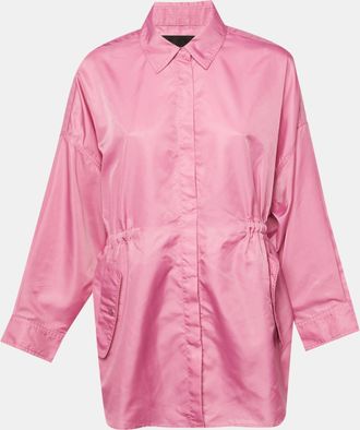 Maje Pink Nylon Oversized Windbreaker Shirt