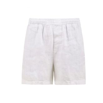 Aspesi Casual Shorts, male, White, Size: XL Drawstring Hemp Shorts