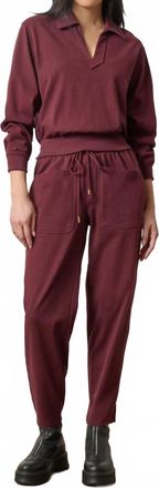 Lilla P Utility Pocket Pull-On Pants In Mulberry