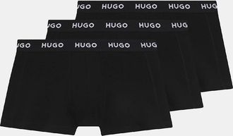 HUGO BOSS Mens 3 Pack of Logo Waistband Trunks - Black - Size: 33/32/32