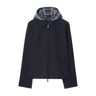 Burberry Light Jackets, male, Blue, Size: M Reversible Check Jacket