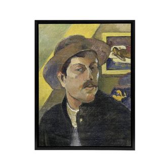 Artery8 Self Portrait in a Hat Paul Gauguin Framed Canvas Wall Art Print | Size: W24 x H32