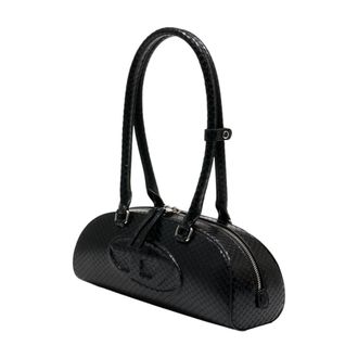 Diesel Womens 1dr Dome Shoulder Bag Black Cowhide